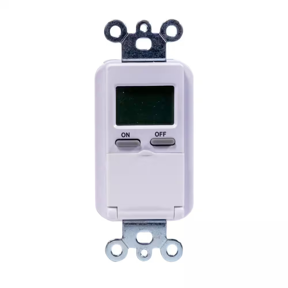 6.4 Amp 7-Day In-Wall Programmable Indoor Digital Timer Switch with No Neutral W