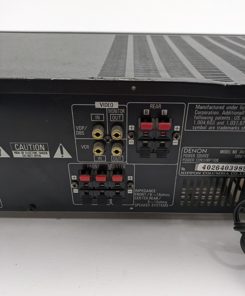 Denon AVR-800 Precision Audio Component Surround Receiver Black Dolby Surround