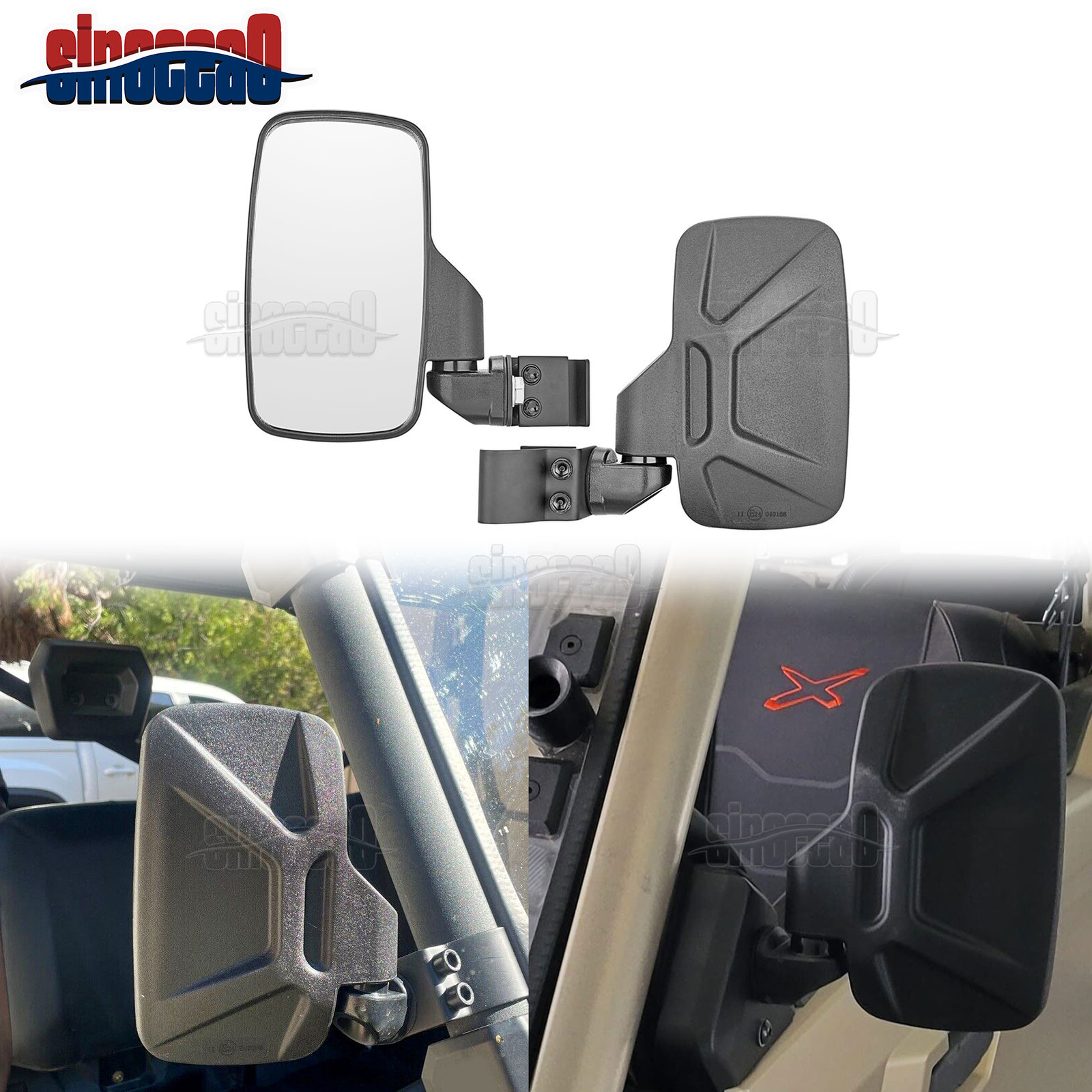 Pro Fit Cab UTV Rear Side Mirrors For Polaris Ranger 1000 XP 900 570 500 2013-UP