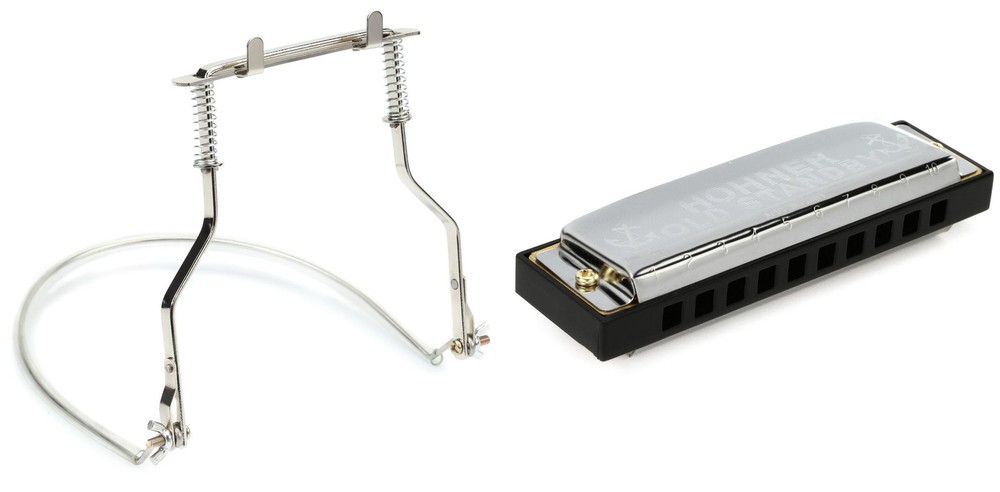 Hohner HH01 Harmonica Holder - Standard + Hohner 34B-BX-C Value Bundle
