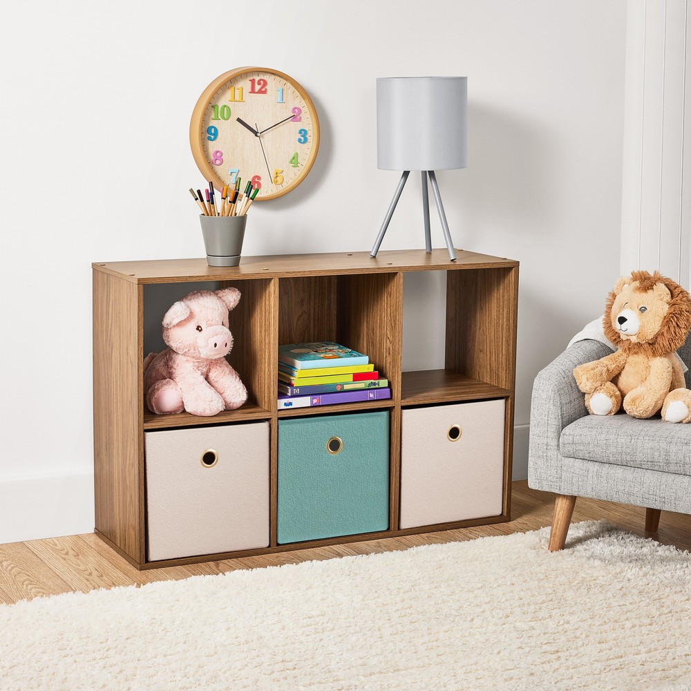 11" 6-Cube Storage Organizer, Warm Walnut
