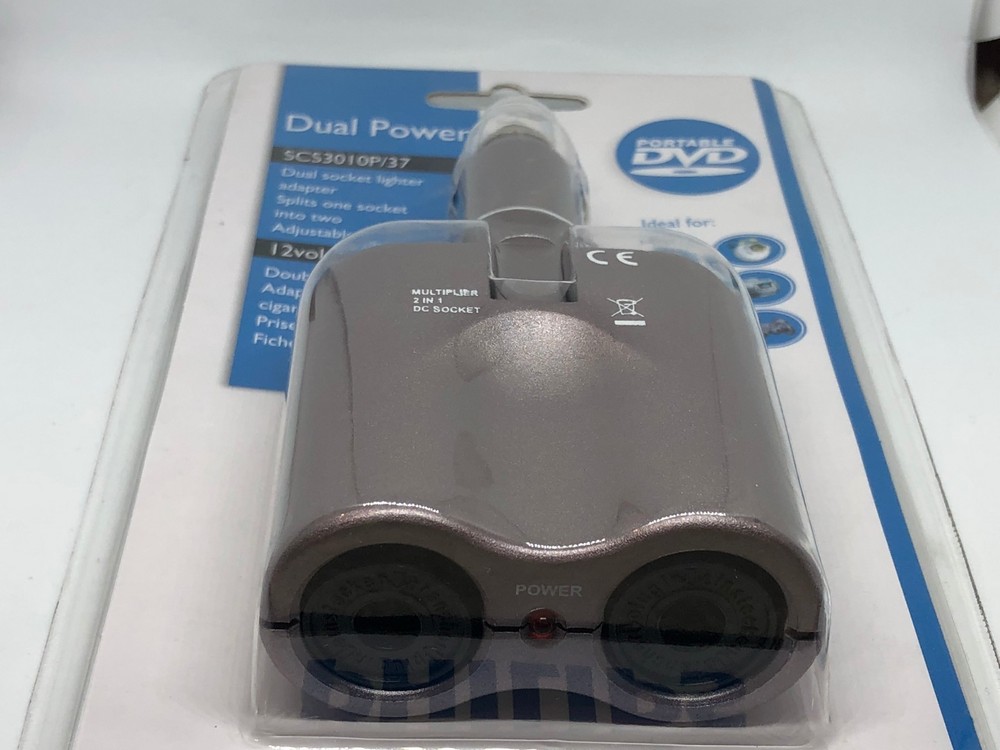 Philips Dual Power 12 Volt / 10Amp CAR socket Lighter adapter - SCS3010P/37