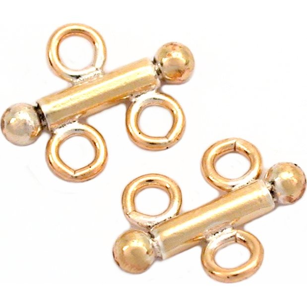 2 14K Gold Filled 2 Strand Bead Connectors