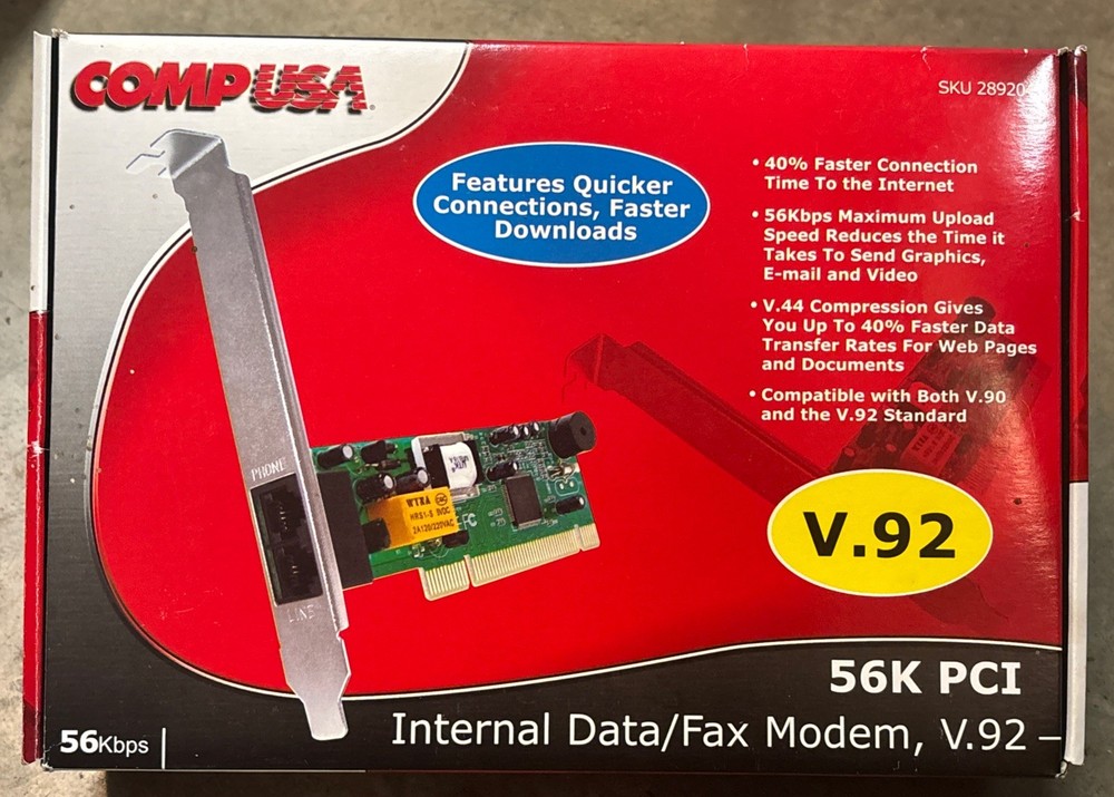 Modem Internal PCI 56K V.92 Data/Fax Modem