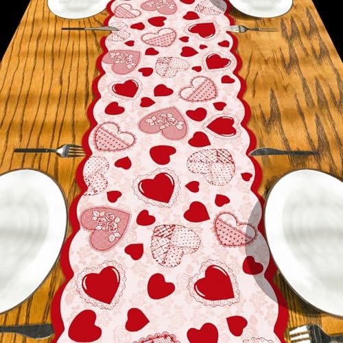 Happy Valentines Day Table Runner Galentines Day Kitchen Dining Table