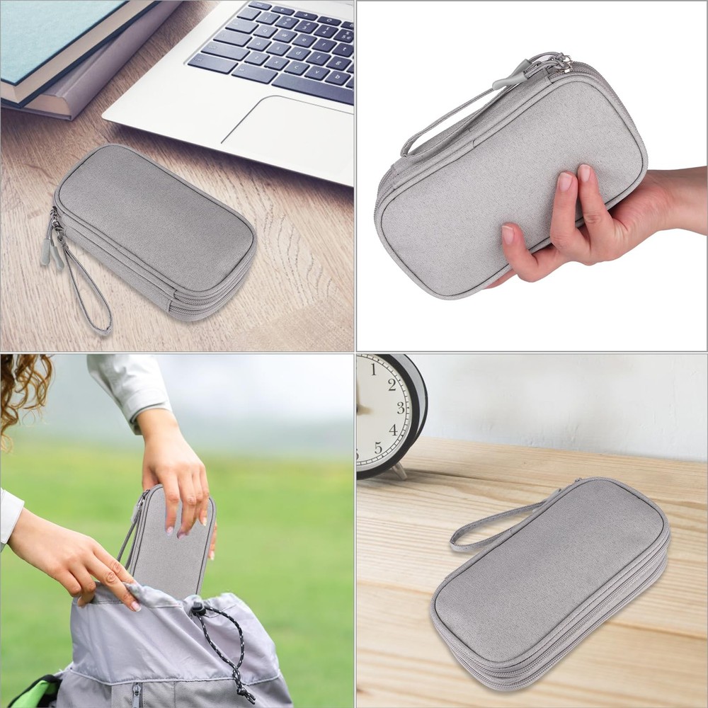 Travel Cable Organizer - Electronics Accessories BagDouble Layer - Grey