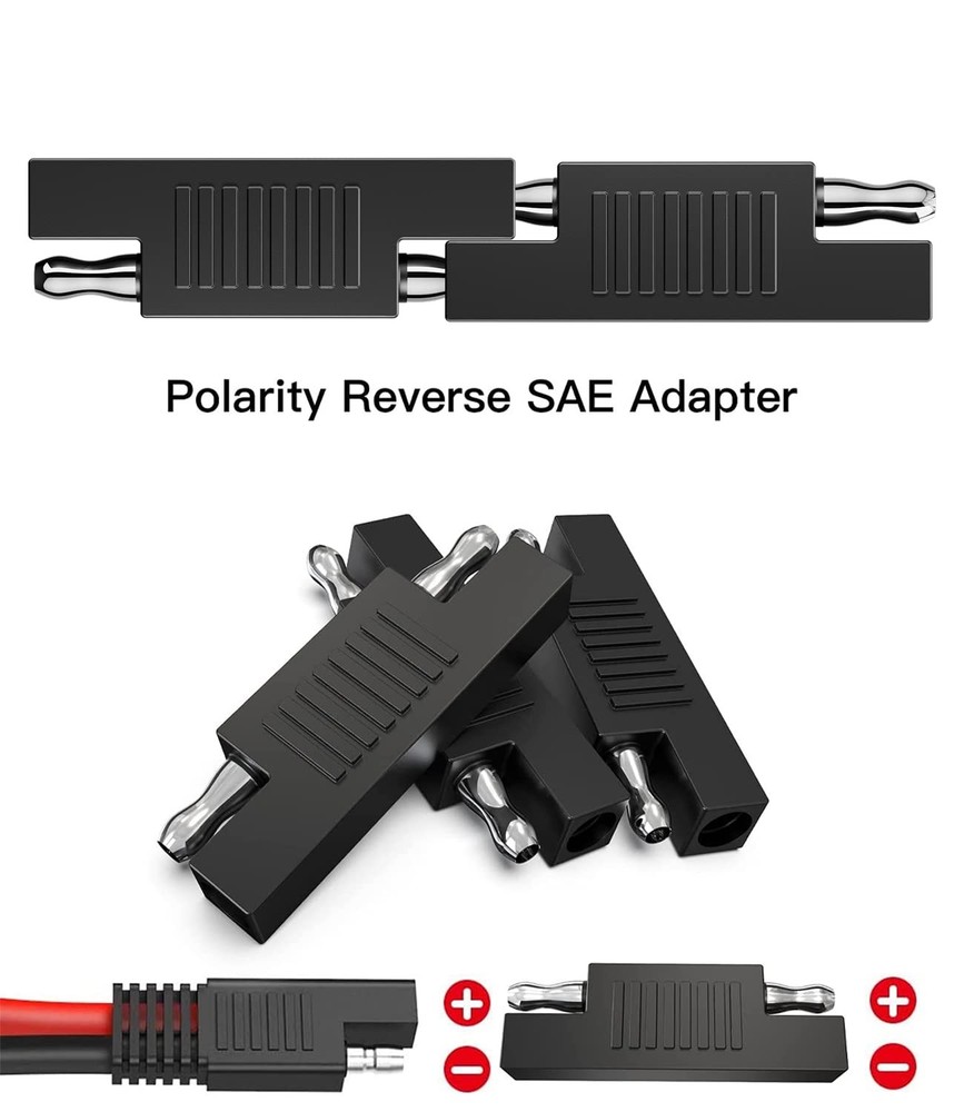 BERLAT SAE Connector to Polarity Reverse Quick 5Pack, BLACK