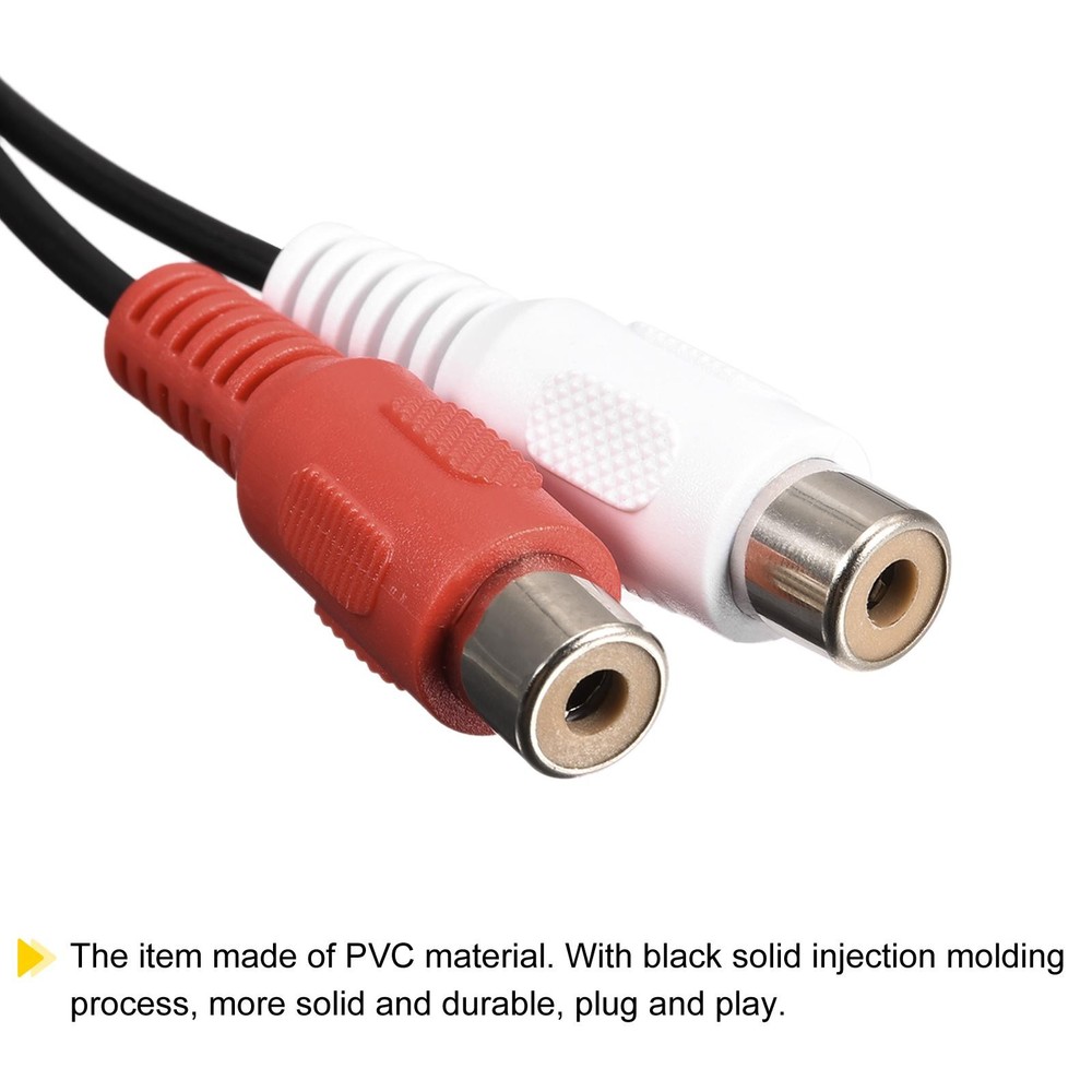 RCA female Plug Jack Connector Adapter Bare Wire Open End Video RCA Cable 2pcs