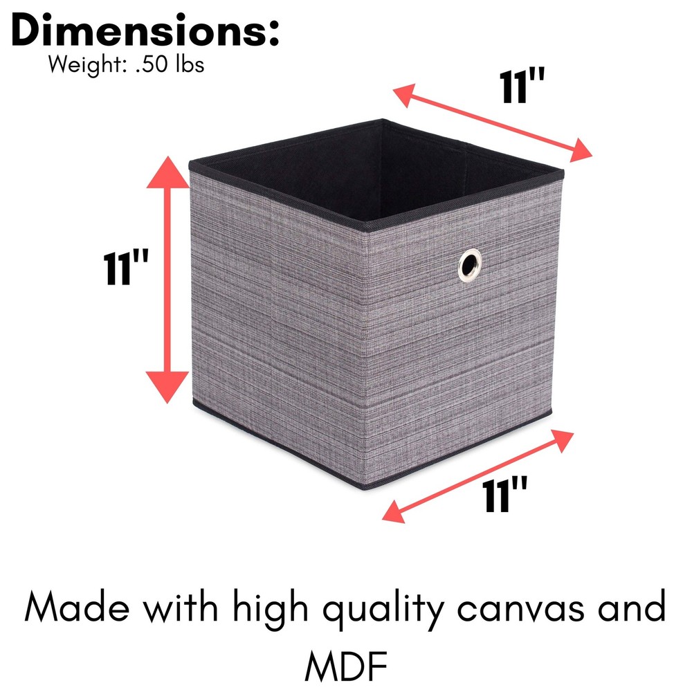 Canvas Storage Bin - 2 Pack - Grey - Box Container