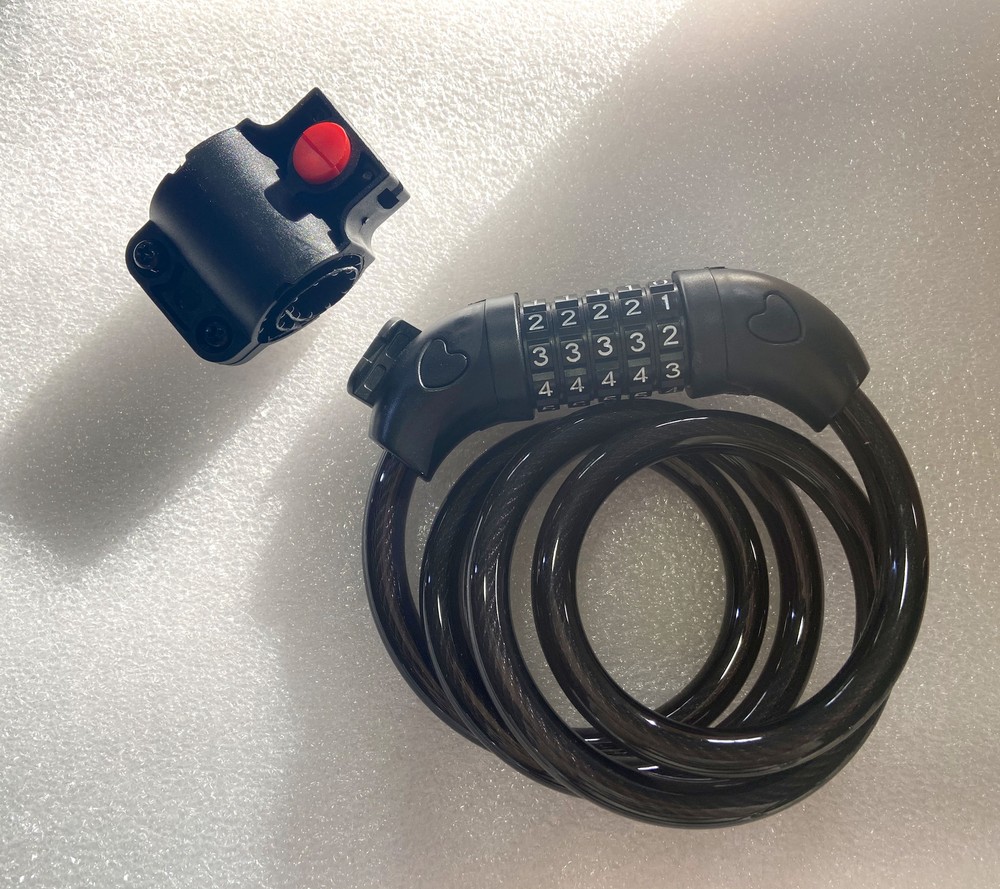 5-Digit Combination Password Bike Lock Cable Chain Lock with Bracket 40" cable