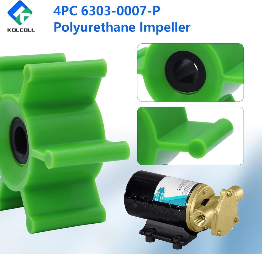 4PC 6303-0007-P Polyurethane Impeller with O-Ring Kit & Lubrication Replacement