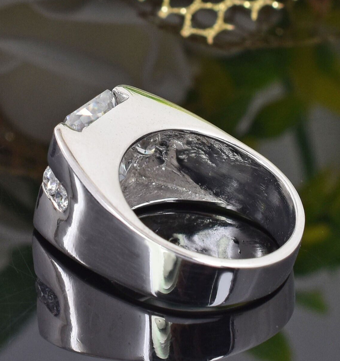 9.65Ct Certified Radiant Cut White Diamond Solitaire Ring ! FREE Diamond studs!