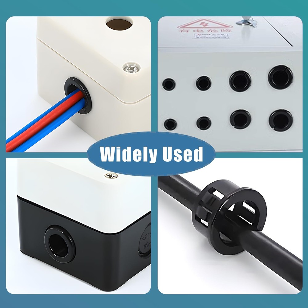 Litoexpe 50 Pack 1/2 Inch Cable Snap Bushing Grommet Protector