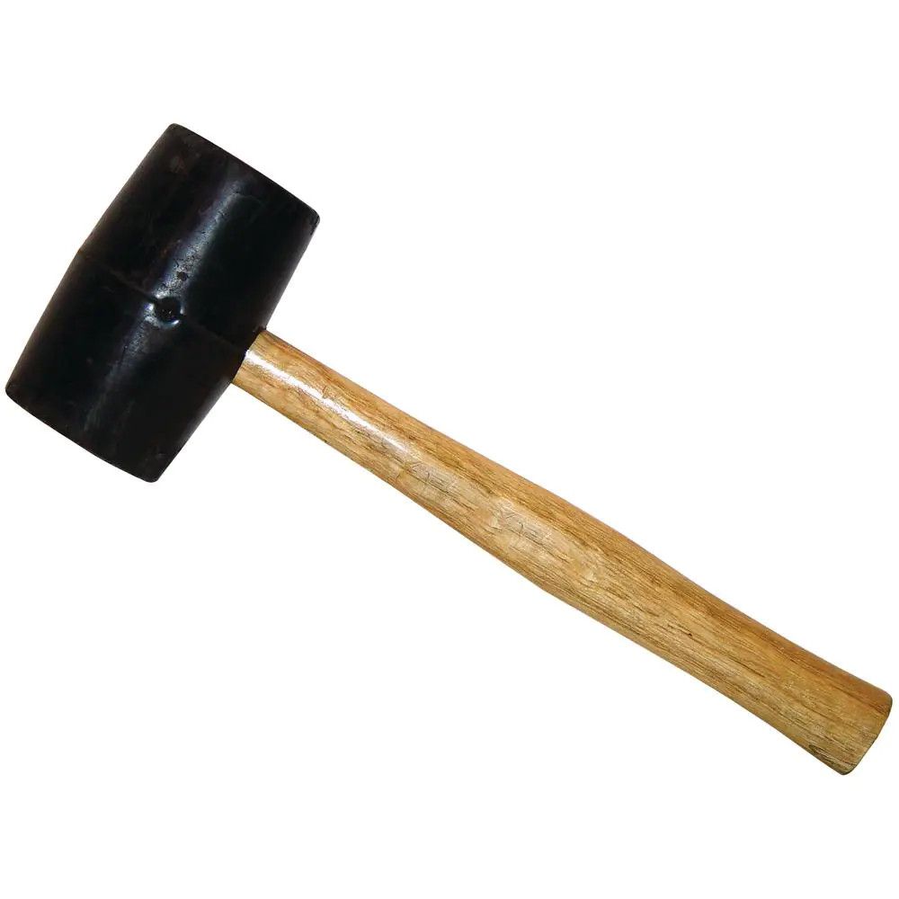 24 Oz. Rubber Mallet with 13 In. Wood Handle