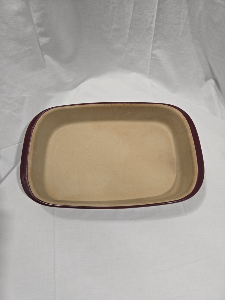 Pampered Chef Stoneware Rectangular Baker Dish 9 x 13 Cranberry Red Made in USA