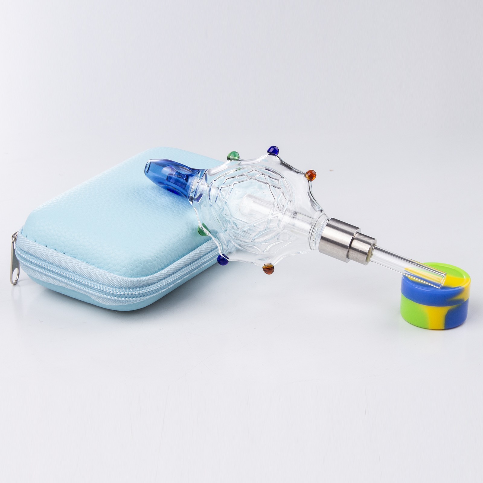 Turtle Style Glass Water Smoking Pipes Collectible Mini Bongs Quartz Nail Bag