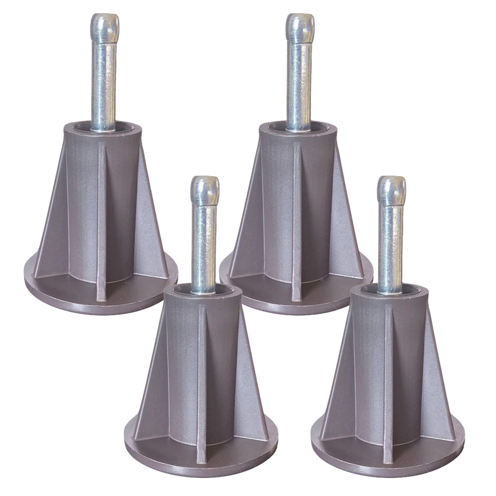 Home's Place Steel Stem Bed Frame Feet to Replace Wheels. Prevent Dark Brown