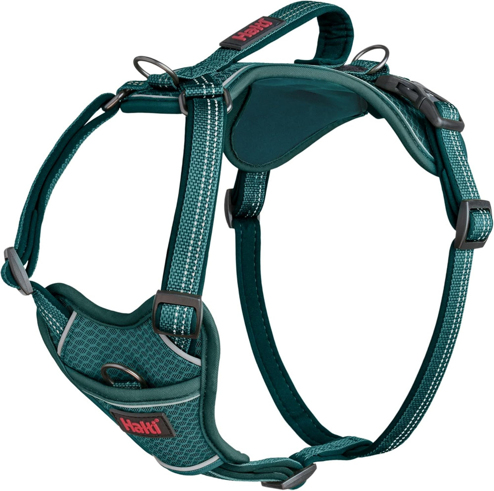 HALTI Large Teal Dog Harness with Handle - Comfortable, Adjustable & Reflective