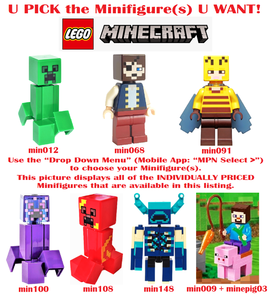 LEGO® U Pick MINECRAFT Minifigures **NEW**
