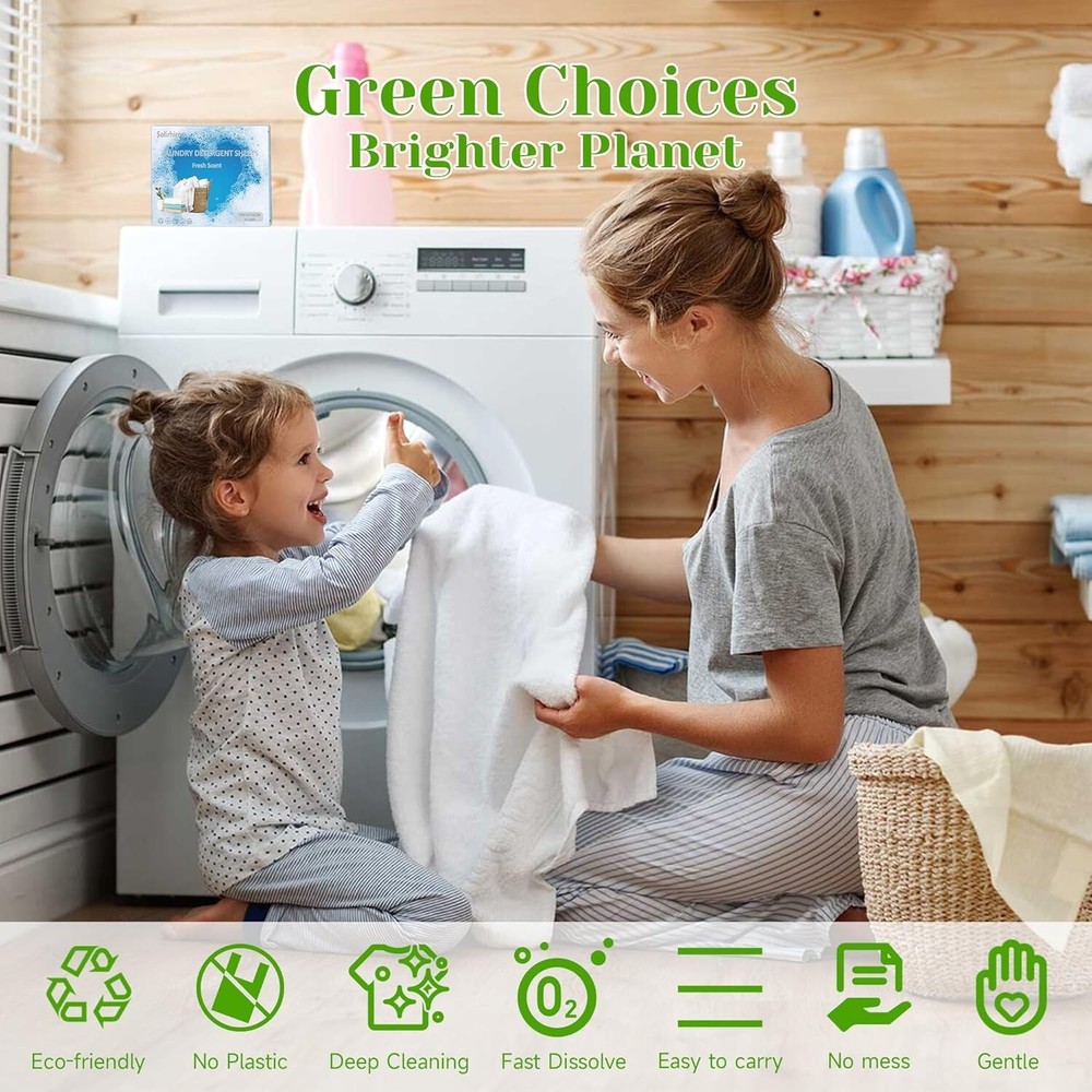 Laundry Detergent Sheets Travel Camping Eco Friendly Pack