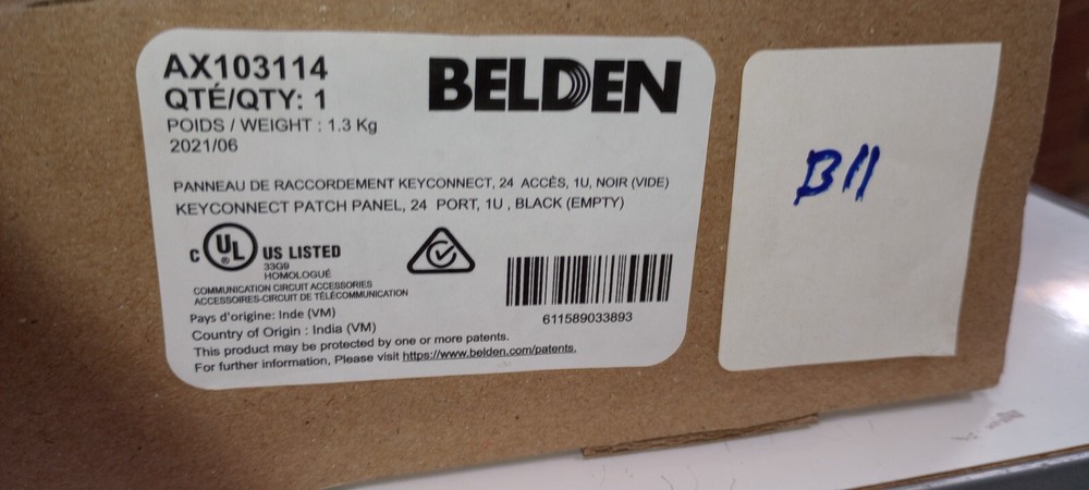 NEW Belden AX103114 KeyConnect 24-Port Patch Panel 1U
