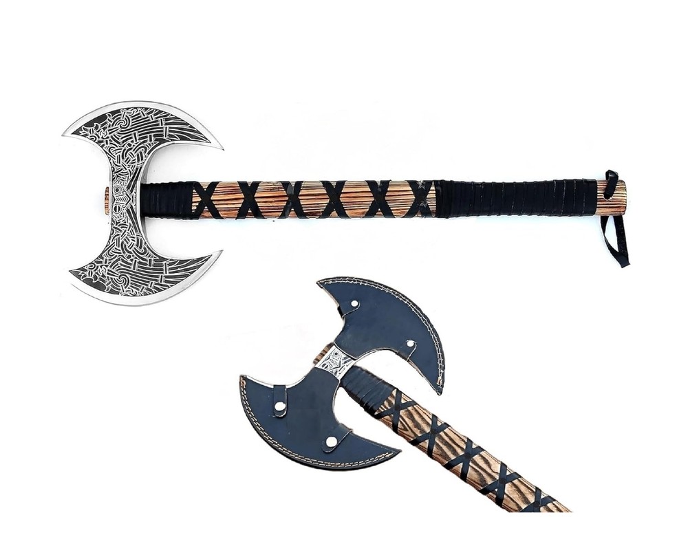 MDM-Ax106 24'' Double Headed Axe | Double Sided Axe Dane Axe - Viking Ax Cust...