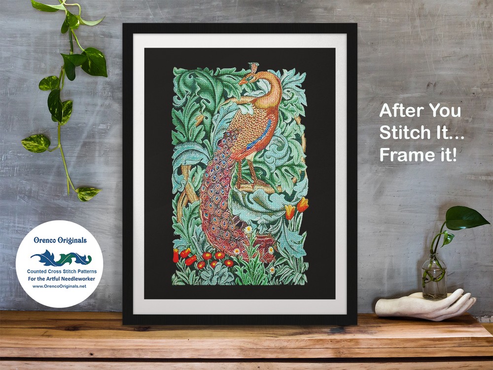 William Morris's Forest Animals Panel Runner Counted Cross Stitch Pattern