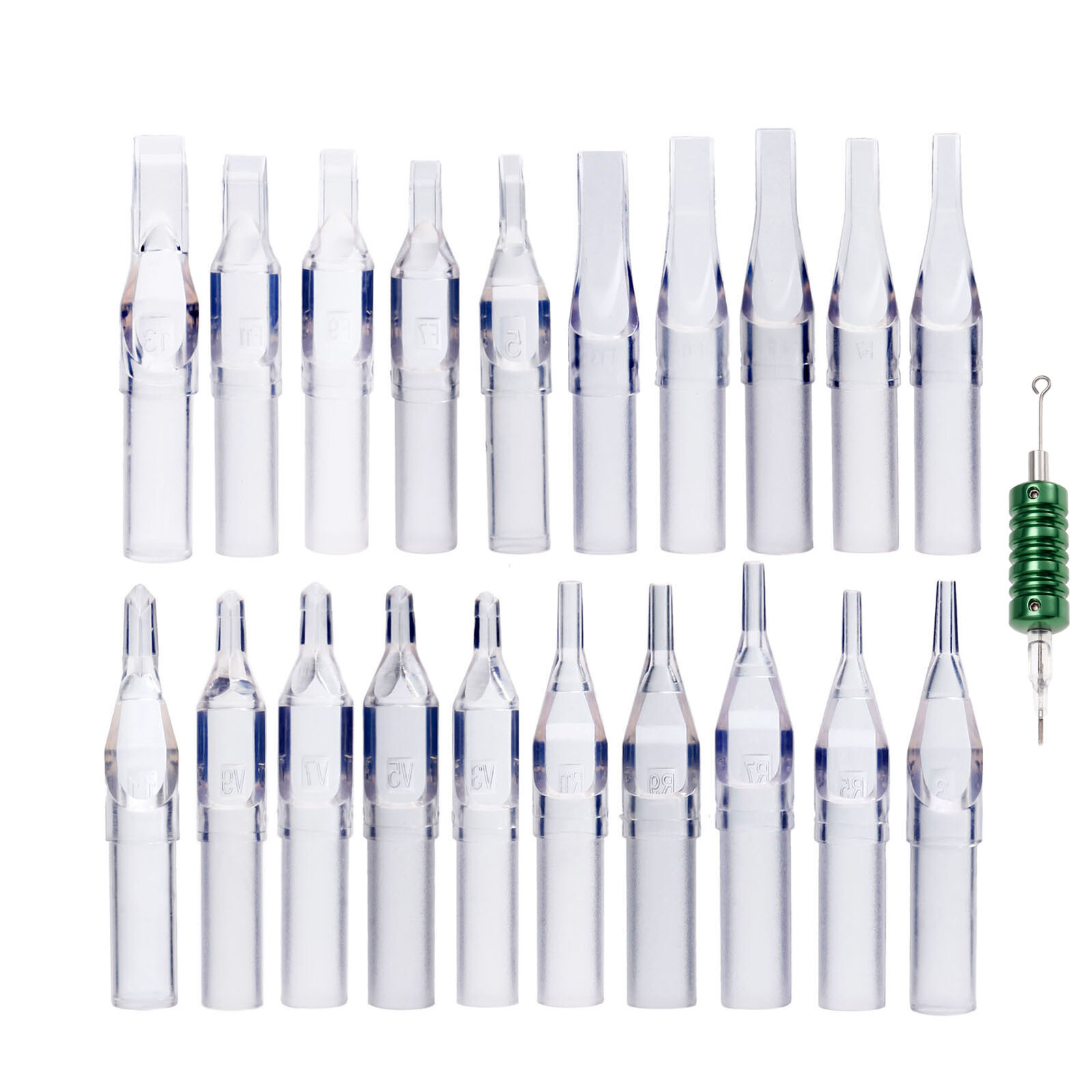 25x Tattoo Disposable Tips 3/5/7/9/11RL Tattoo Machine Nozzle Needle Tube Clear