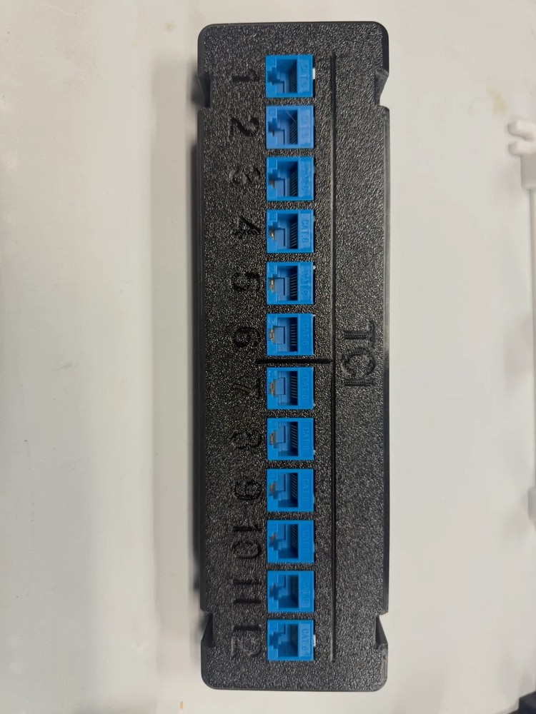 12 Port Patch Panel Wall Mount New Black And White