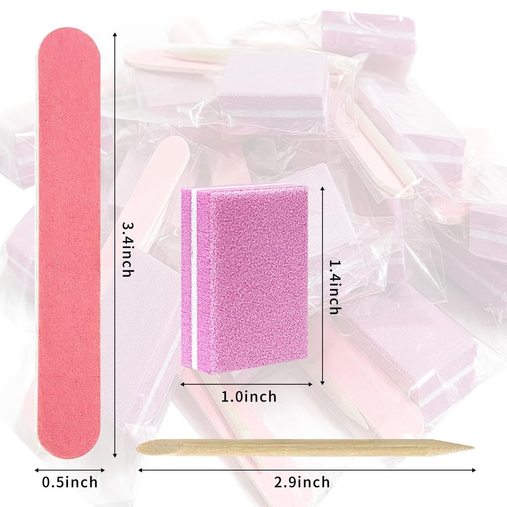 Disposable Manicure kit Individually Package, Mini Nail Buffer, Pink