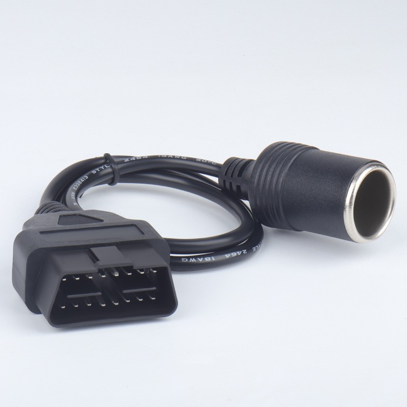 Universal ABS OBD2 Car Cigarette Lighter 16 Pin Socket Power 1 Way Adapter aa
