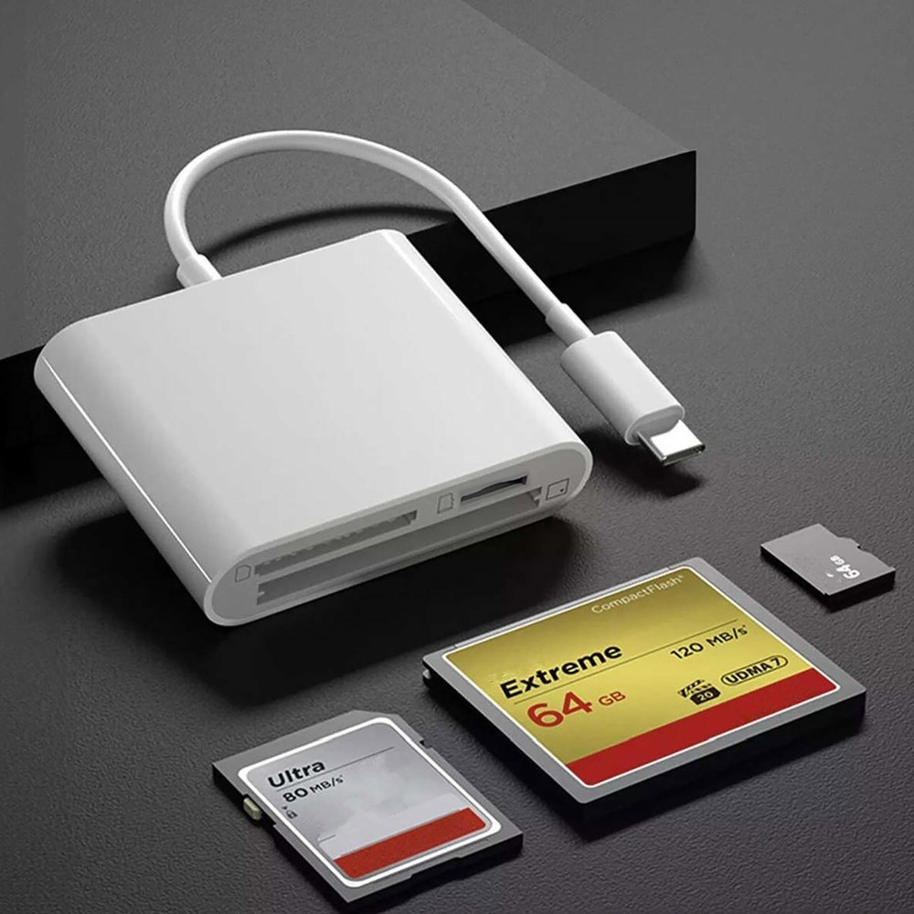 3-in-1 Type-C Card Reader for CF SD MicroSD Cards Compatible with iPad Mac Phone