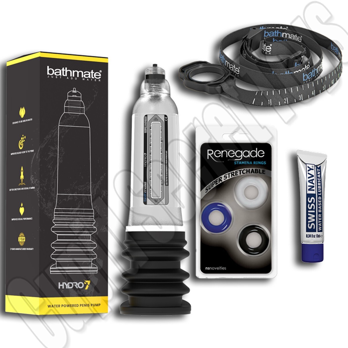 BATHMATE HYDRO 7 CLEAR BUNDLE HERCULES HYDROPUMP HYDROMAX WATER PENIS ENLARGER