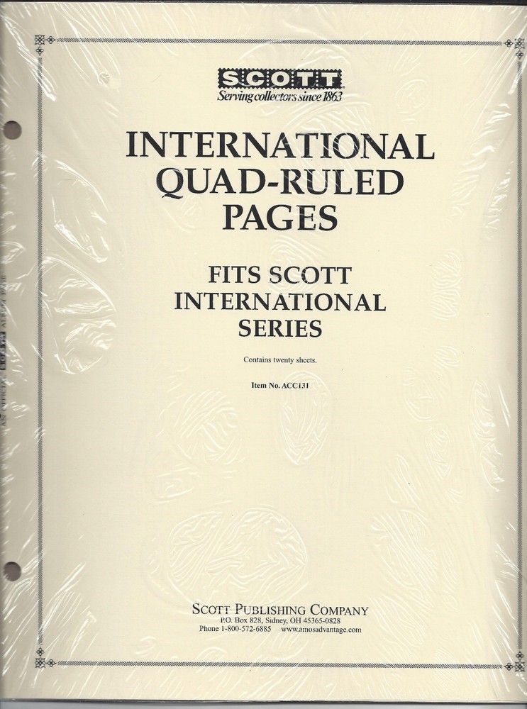 Pkg. of 20 Scott ACC131 International Quad-Ruled Pages