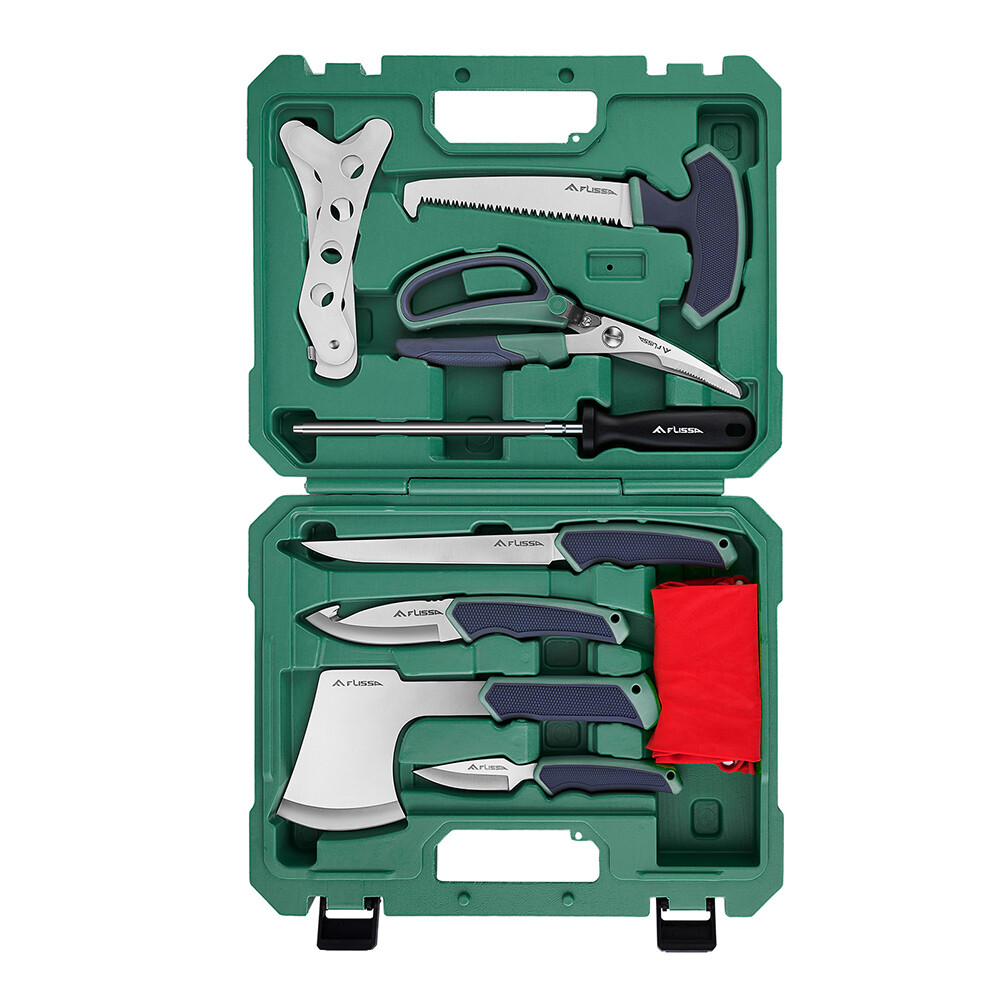 10PCS Hunting Deer Knife Hunting Field Dressing Kit Butcher Game Processing Kits