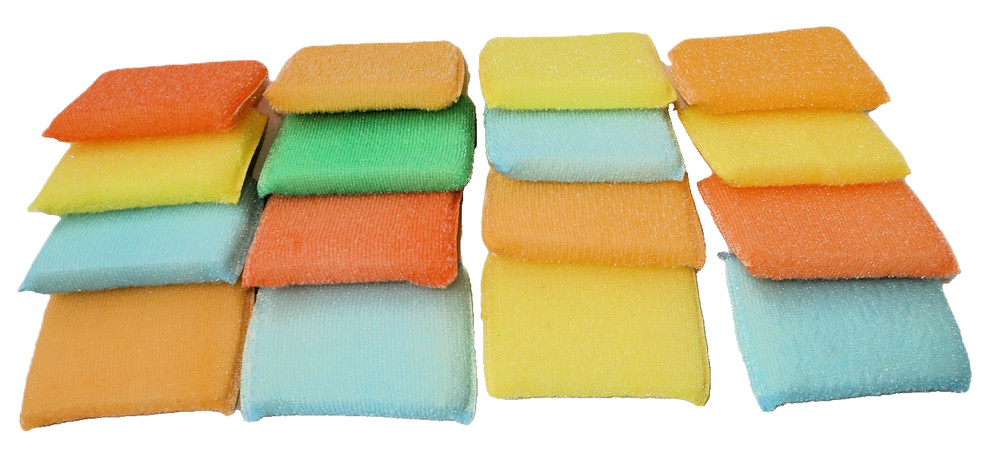 16‑Pack Non‑Scratch Kitchen Sponge – Double‑Sided Dishwashing & Scouring Pads
