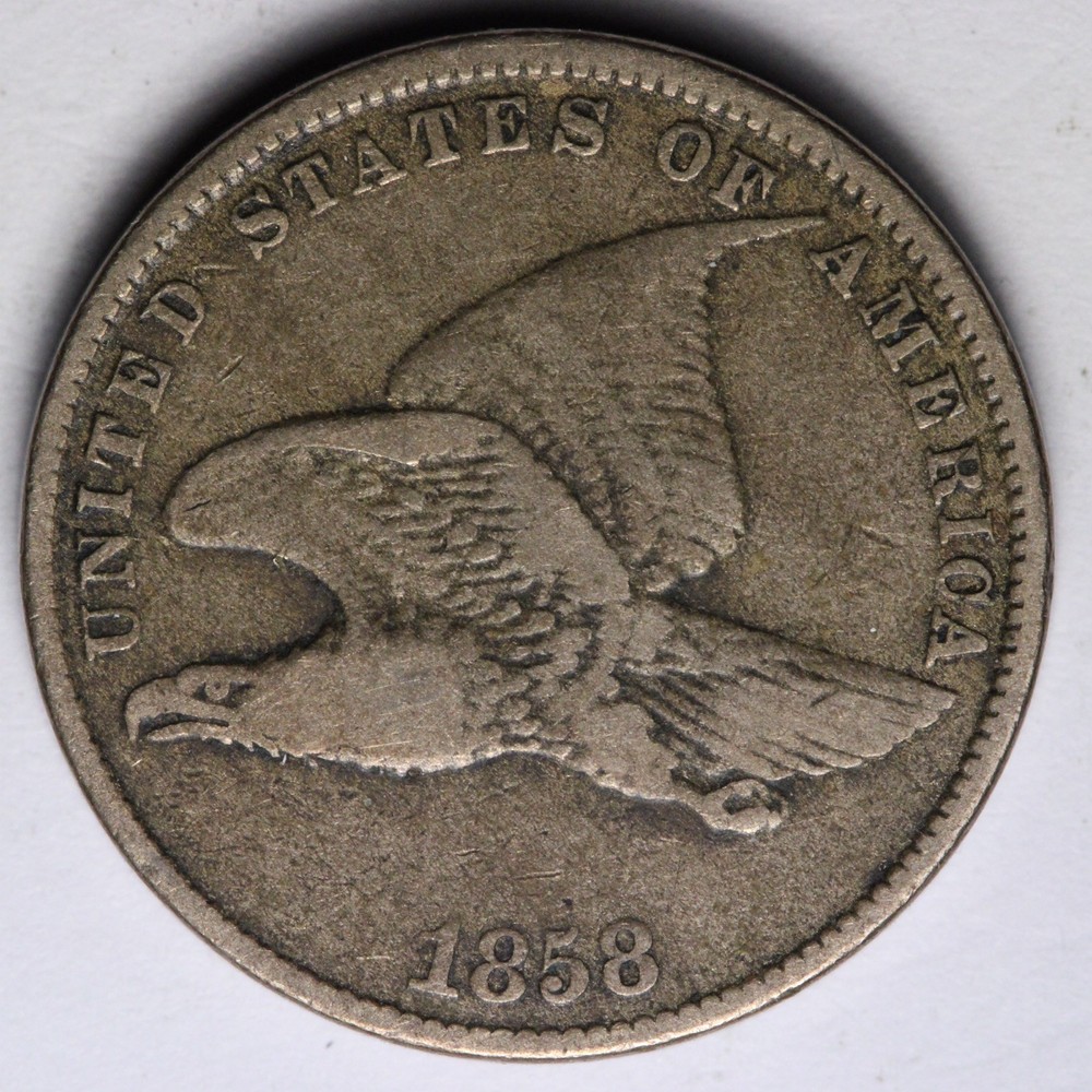 1858 S.L. Flying Eagle Cent Penny VF E103 GKHE