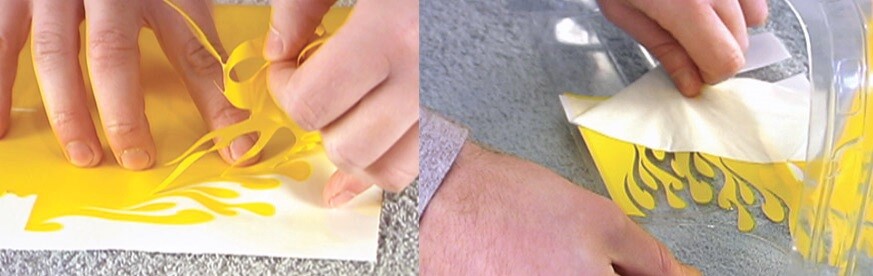 3.4 mil Paint Spray Mask Stencil Vehicle Auto Vinyl Self-Adhesive Yellow & White