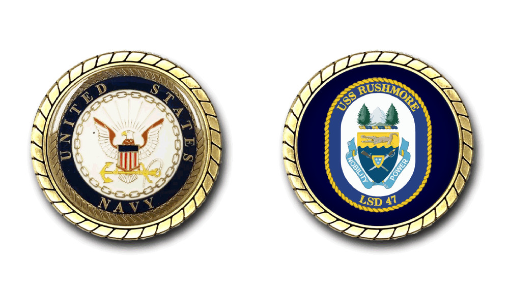 USS Rushmore LSD-47 Crest Challenge Coin