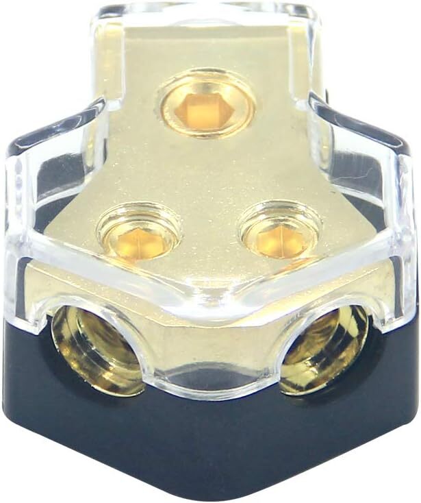 High Performance 2 Way Copper Car Audio Power Ground Distribution Block