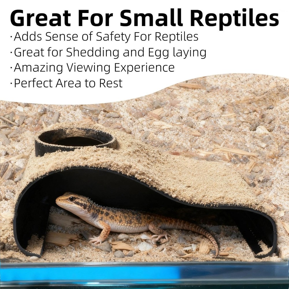 Black Reptile Underground Cave Viewing Hide Lizard Hognose Leopard
