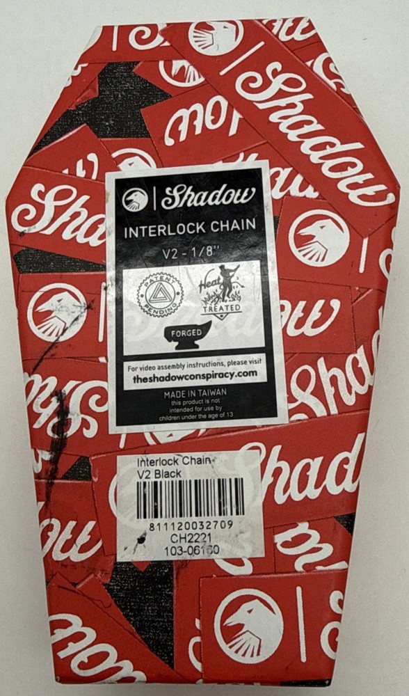 SHADOW INTERLOCK V2 HALF LINK BMX CHAIN 1/8" SILVER NEW