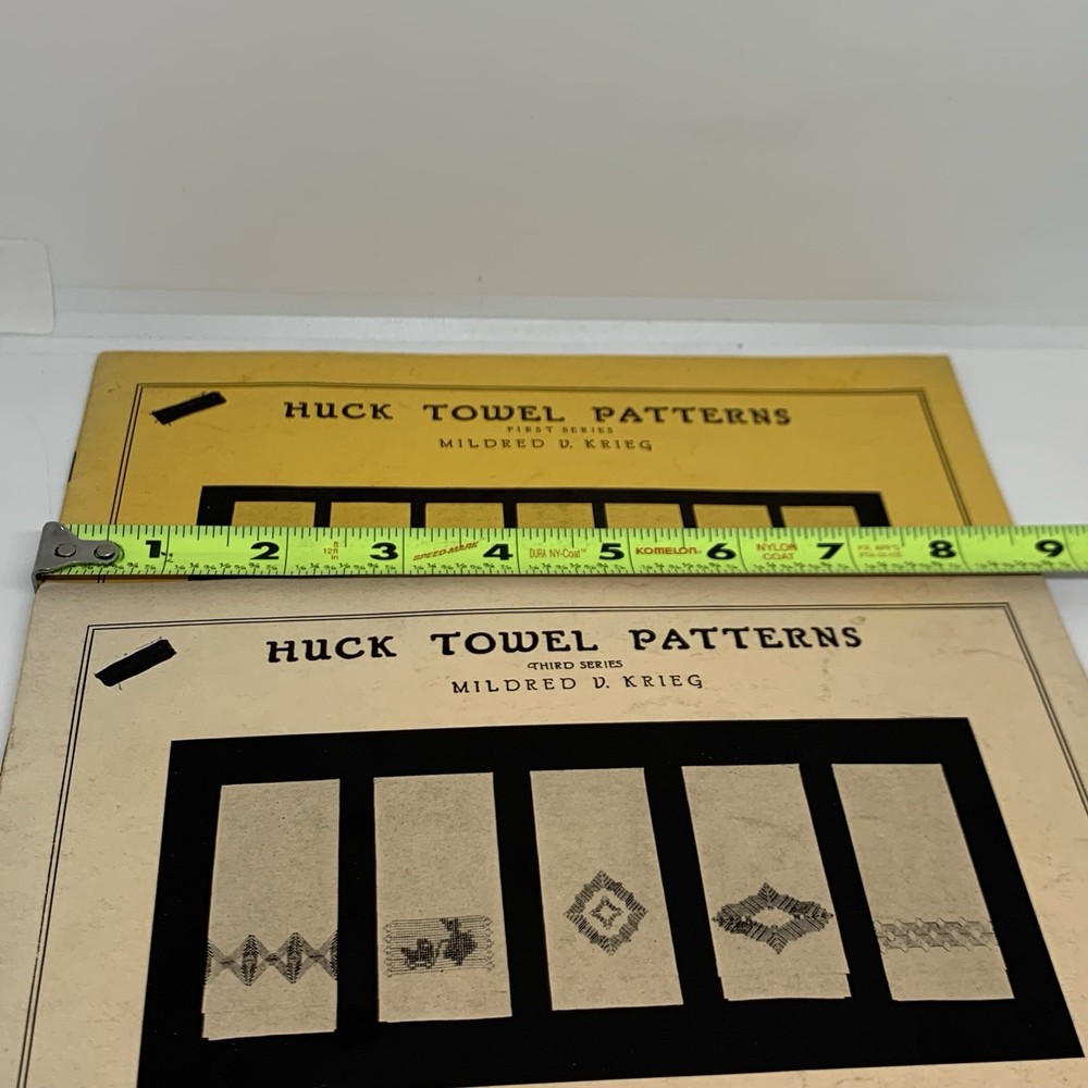 Huck Towel Patterns First & Second Series Booklets Mildred Krieg Vintage