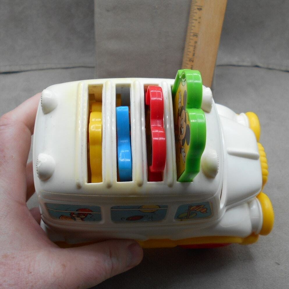 Vintage 1992 Disney Mickey & Friends Pull Bus Pop Up Mattel 5959 No Pull-string