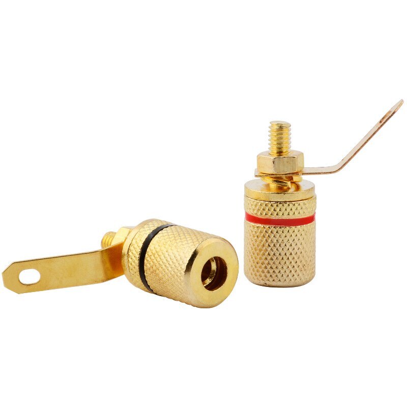 Gold Plated Amplifier Speaker Terminal Binding Post Banana Plug Socket Connector