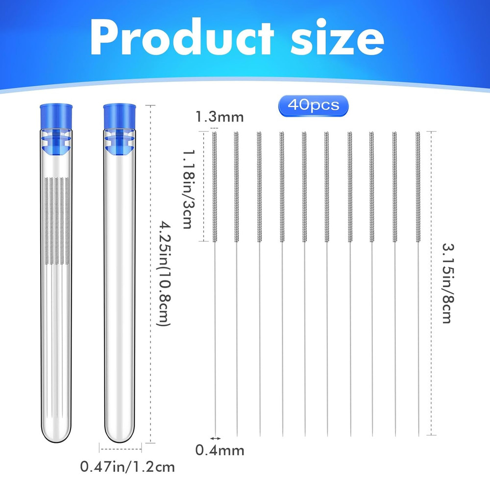 40Pcs 3D Printer Nozzle Cleaning Kit, Nozzle Cleaner 3D Printer -0.4Mm Stainless