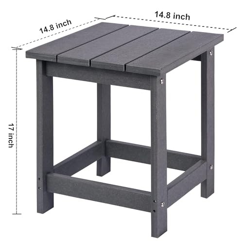 Adirondack Square Outdoor Side Table for Patio, Pool a:Square Table Grey