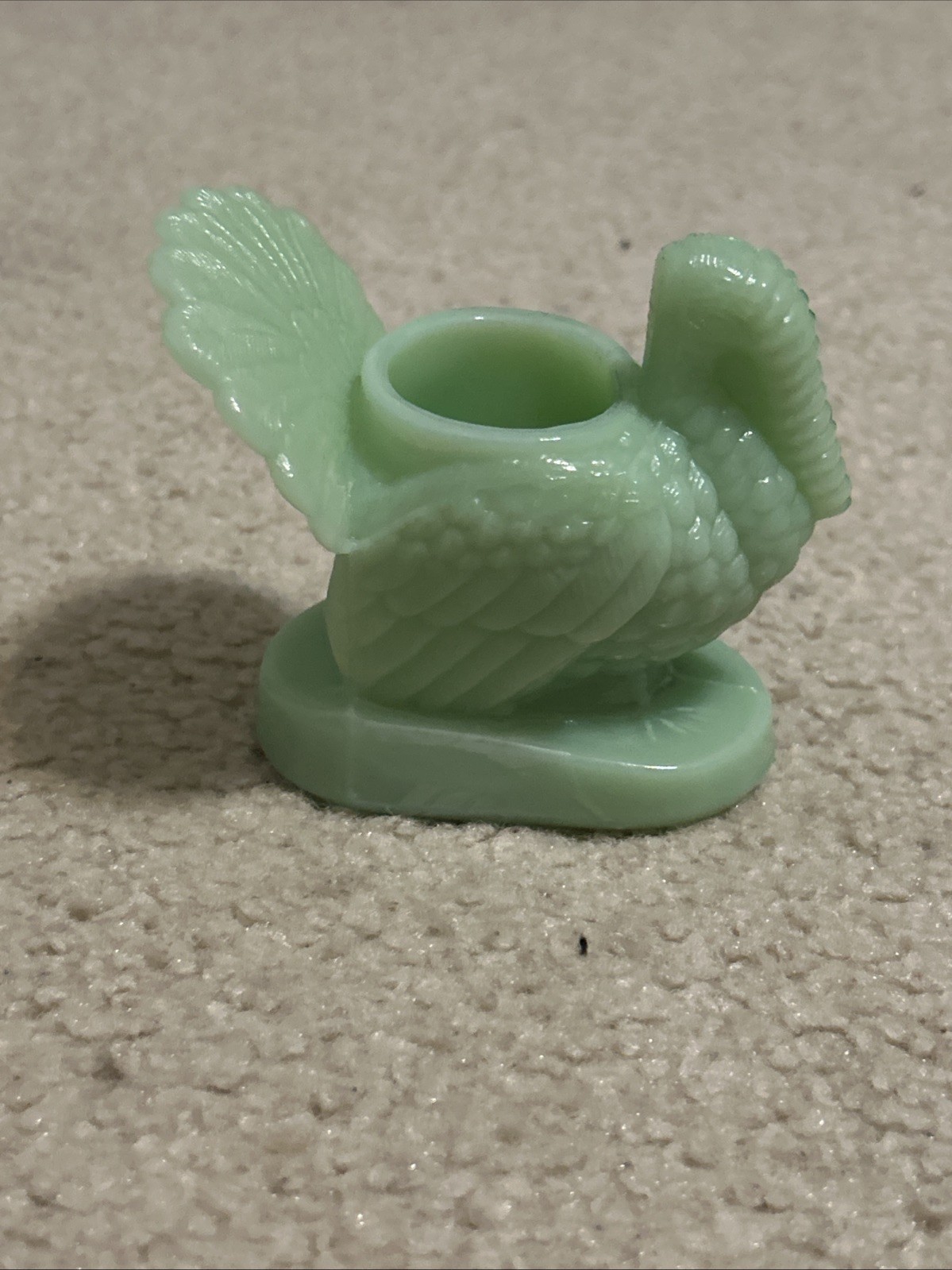 Turkey Toothpick Holder Or Small Candle - Jade - Mosser Glass, USA