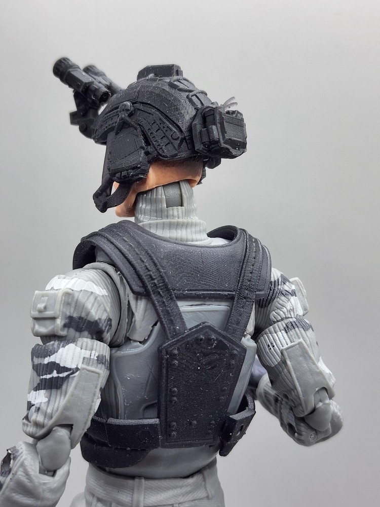 Plain black armored vest - 1/12 scale