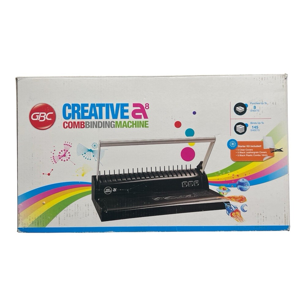 GBC Creative A8 Comb Binding Machine – Like New with Box – Binds 145 Sheets